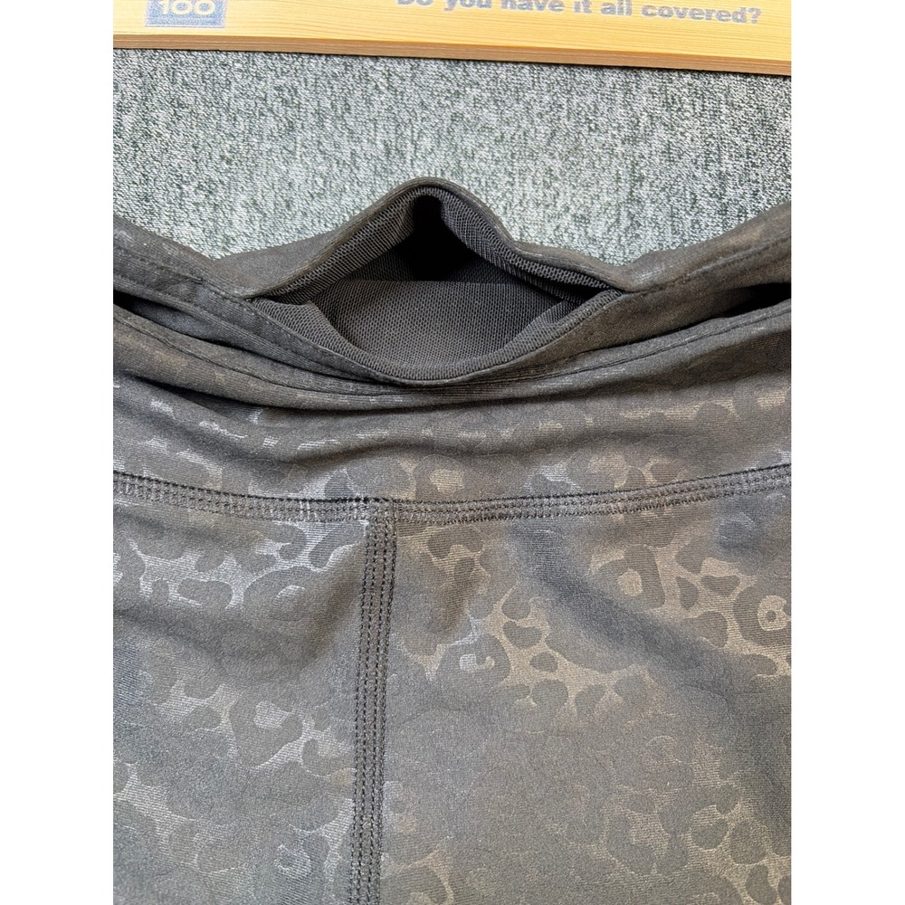 LiveSore Womens Black Leopard Print Biker Shorts Size M Athletic CrossFit Gym - Picture 6 of 6